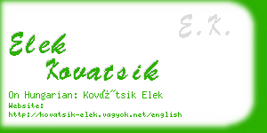 elek kovatsik business card